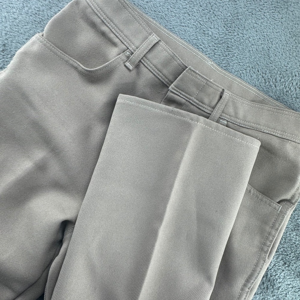 Vintage Sears Polyester Slacks Mens 32x30 Tan Beige Good USA Western Dress Pants